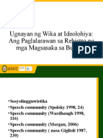 Ugnayan NG Wika at Ideolohiya Ang Paglalarawan Sa Reh