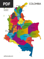 Mapa de Colombia Con Departamentos