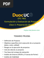 EPS7401 Formulación y Evaluación de Proyectos - Clase Pre Prueba 1