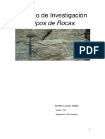 Trabajo de Investigación Tipos de Rocas