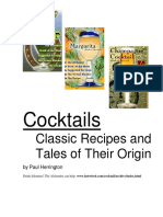 Cocktails: Classic Recipes and Tales of Their Origin