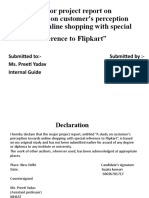 Major Project Report On "A Study On Customer's Perception Towards Online Shopping With Special Reference To Flipkart"