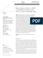 Plaque Inhibitory Effect of A 0.05% Cetyl Pyridinium Chloride Mouth Rinse in A 4 Day Non Brushing Model