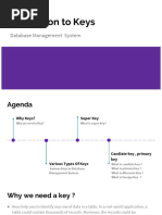 Introduction To Keys: Database Management System