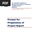 Format For Preparation of Project Report: Dr. Ambedkar Institute of Management Studies & Research Deeksha Bhoomi, Nagpur