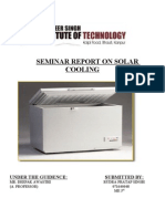 Seminar Report On Solar Cooling: Under The Guidence: Submitted by