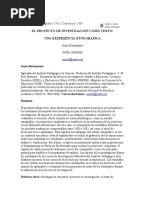 EL PROYECTO DE INVESTIGACIÓN COMO TEXTO Investigación y Postgrado