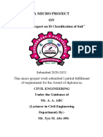 A Micro Project ON: "Prepare A Report On IS Classification of Soil"