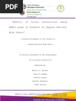 Effects of Social Interactions Among HUMSS Grade 12 Students of Cagayan National High School