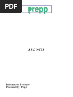 SSC MTS: Information Brochure Powered By: Prepp