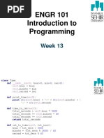 ENGR 101 Introduction To Programming: Week 13