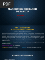 Module 1 Marketing Research Dynamics