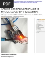 Arduino Sending Sensor Data To MySQL Server (PHPMYADMIN)