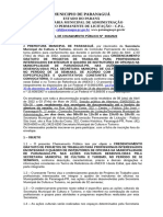 EDITAL DE CHAMADA PÚBLICA Chamamento Público Oficineiros Paranaguá