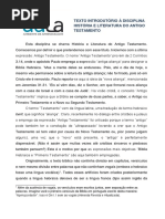 Texto Introdutório À Disciplina História e Literatura Do AT