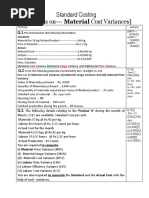 1.A) Material Cost Variance - Problems