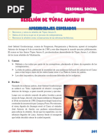 Libro LETRAS 6to Grado de Primaria Unidad 1 Tema 2 REBELIÓN DE TÚPAC AMARU II