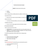 The External Environment Analysis