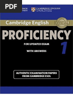 Cambridge English Proficiency (CPE) 1 For Updated Exam