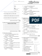 Unit Test 8B: 1 Point For Each Correct Answer