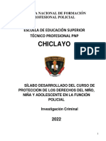 Silabo Proteccion de Los Derechos Del Nino Nina y Adolescente en La Funcion Policial 2022 Investigacion Criminal - 1218 - 0