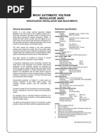 Mx341 Automatic Voltage Regulator (Avr) : Specification, Installation and Adjustments