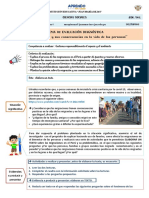 Tema 01: Evaluación Diagnóstica "Las Migraciones y Sus Consecuencias en La Vida de Las Personas"