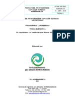 Proyecto de Justificación de Captación de Agua Superficial La Ponderosa Posada Rural