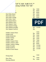 Daftar Menu Warung Sugih