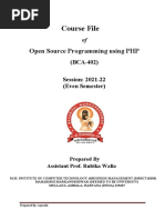 Course File: Open Source Programming Using PHP