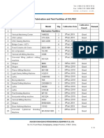 List of Fabrication and Test Facilities of CCLPEC: No. Name Model Qty. Remark I Fabrication Facilities