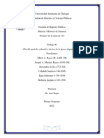 Fin Del Período Colonial e Inicios de La Época Departamental