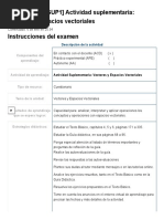 (ACDB2-20%) (SUP1) Actividad Suplementaria: Vectores y Espacios Vectoriales Instrucciones Del Examen