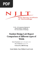 Student Design Lab Report Comparison of Different Types of Welds