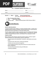 TVL - Computer Systems Servicing - 12: Ø Let Us Discover