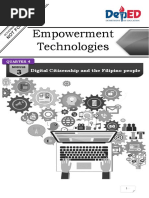 Empowerment Technologies: Digital Citizenship and The Filipino People