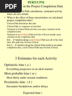 Variability in The Project Completion Date