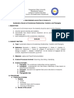 Systematics Based On Evolutionary Relationship Cladistics and Phylogeny-Semi Detailed Lesson Plan