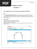 Computer Networks Practical - 7: AIM - Implement The Concept of Dynamic Routing (RIP, OSPF, BGP)