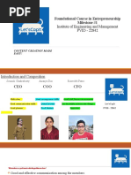 Foundational Course in Entrepreneurship Milestone #1: Institute of Engineering and Management PVID - 22842