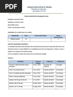 Informe Académico Del Estudiante Manuela Rosales