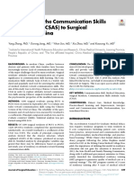 Adaptation of The Communication Skills Attitude Scale (CSAS) To Surgical Residents in China