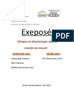 Exeposé:: Ethique Et Déontologie Dans Le Monde Du Travail