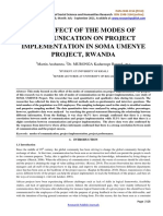 The Effect of The Modes of Communication On Project Implementation in Soma Umenye Project, Rwanda