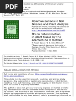 Boron Determination in Plant Azomethine H