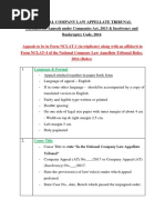 National Company Law Appellate Tribunal Checklist For Appeals Under Companies Act, 2013 & Insolvency and Bankruptcy Code, 2016