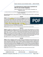 A Saúde Mental Dos Profissionais de Saúde Frente À Pandemia Do COVID-19 Uma Revisão Integrativa