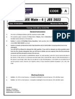 2022 Mock JEE Main-4 - Paper