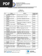College of Business Administration and Accountancy: University of Northern Philippines