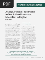 A Simple "MMM" Technique To Teach Word Stress and Intonation in English